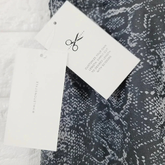 Halston Women's Snake-Skin Print Yoga Leggings High Waist Black Size L - Picture 6 of 7